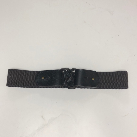 Fossil leather and stretchy woven belt - Picture 1 of 3